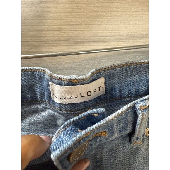 Loft High Waist Kick Crop Light Wash Denim Jeans Size 27/4 Womens‎ Casual - Picture 9 of 10